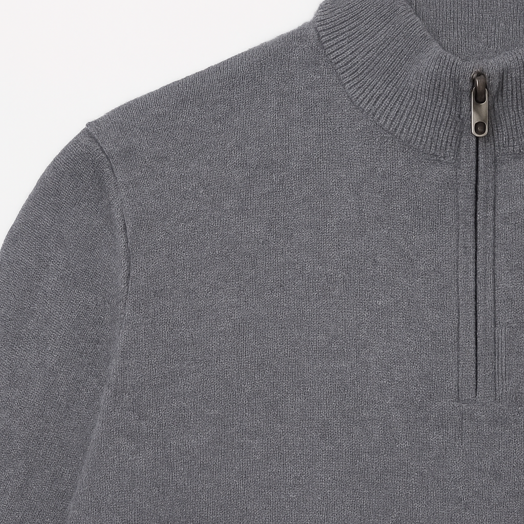 Suéter Com Zíper Na Gola Blusa de inverno Masculino