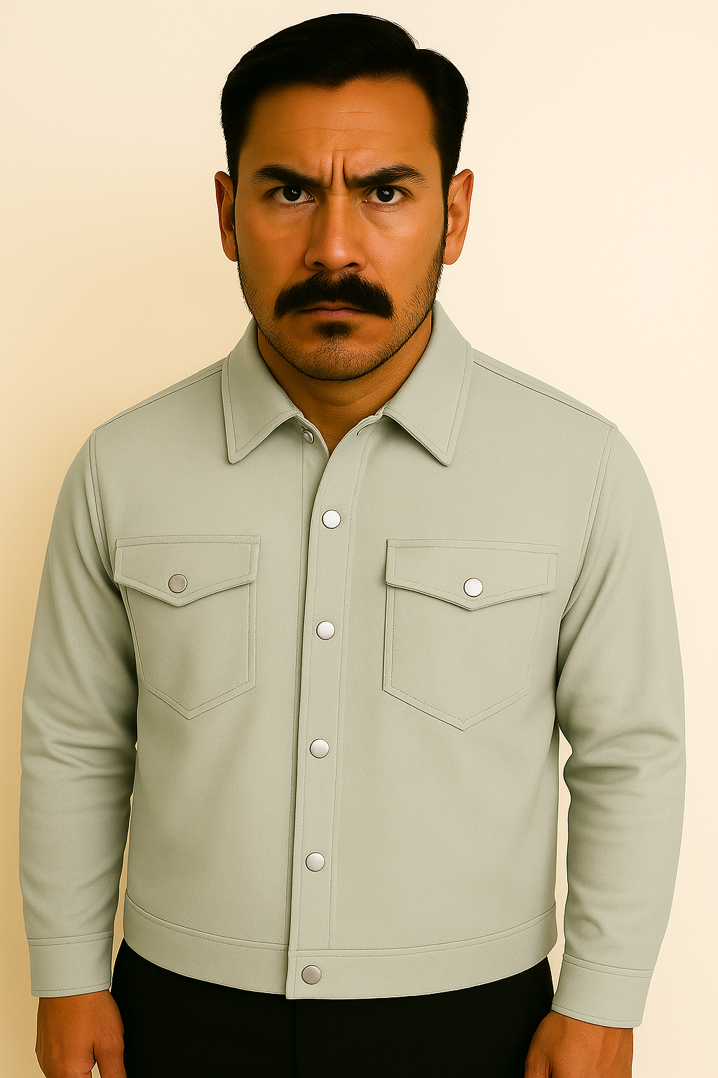 Jaqueta Masculina Vestorinni Overshirt – Bolsos Frontais e Botões de Pressão