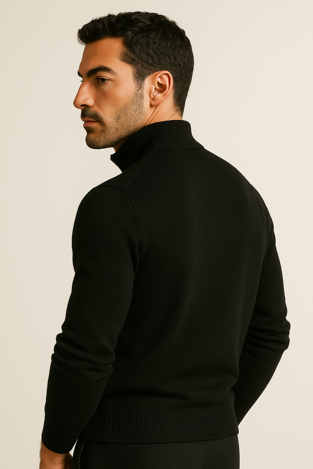 Suéter Masculino Preto Com Ziper Vestorinni Palermo