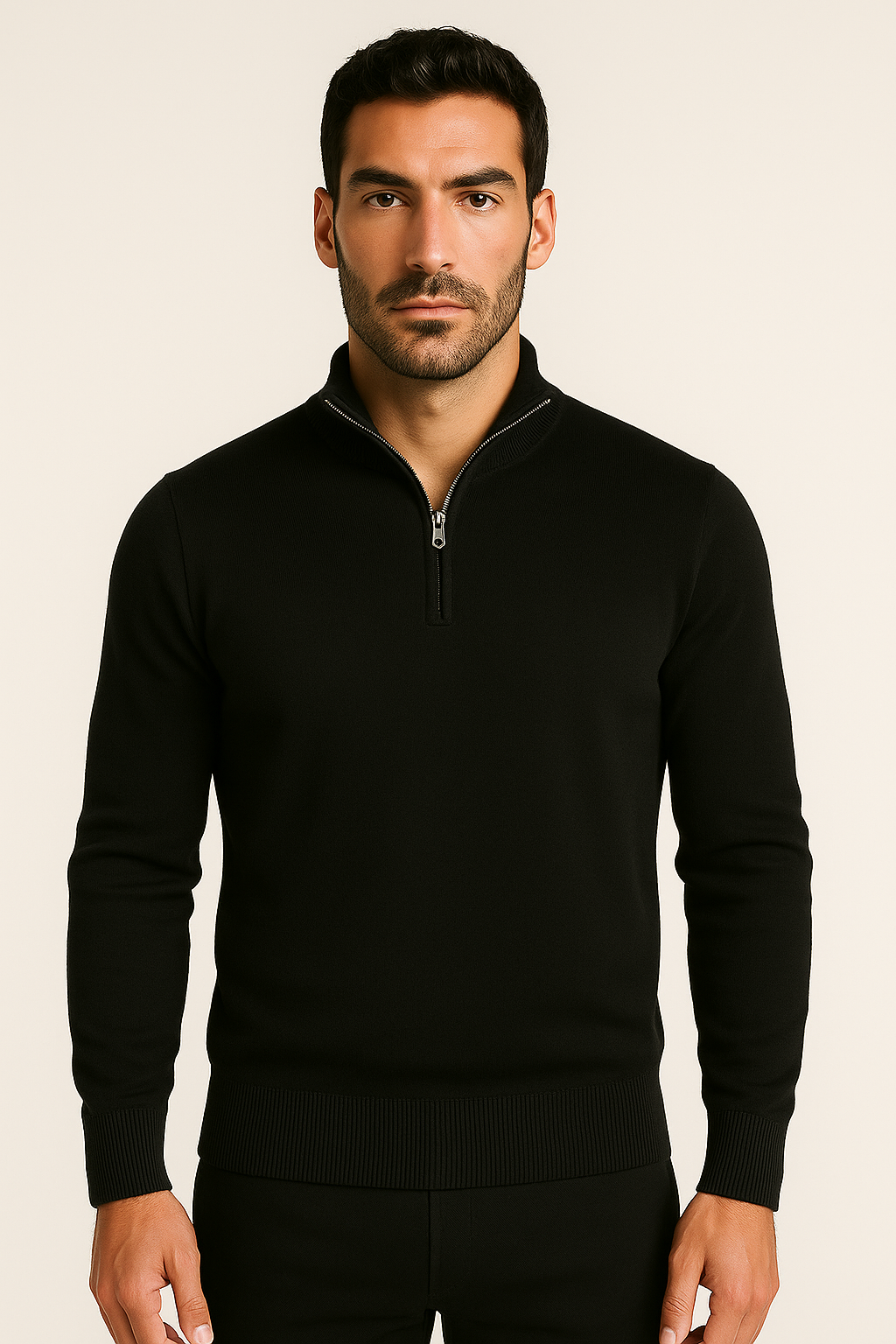 Suéter Masculino Preto Com Ziper Vestorinni Palermo