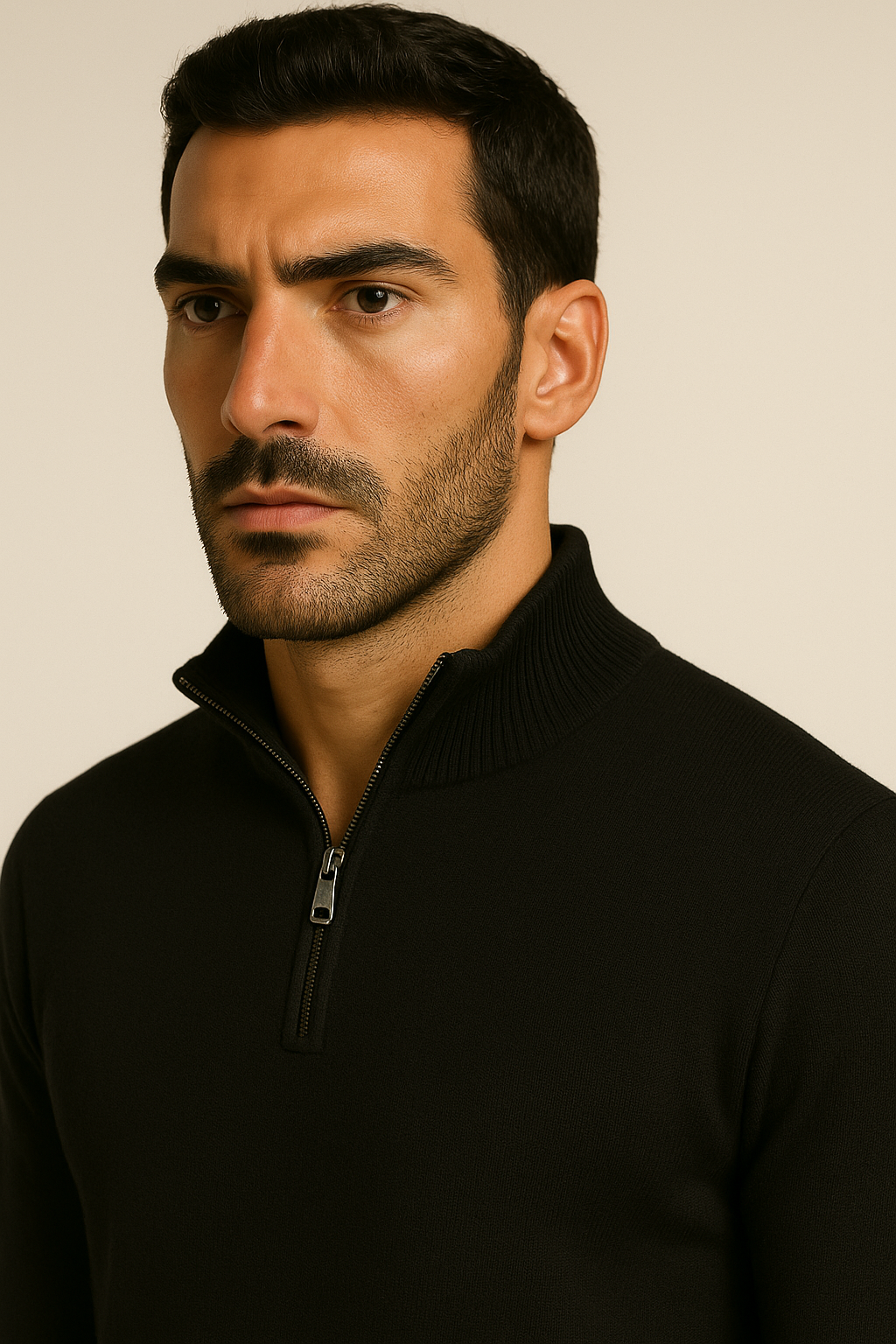 Suéter Masculino Preto Com Ziper Vestorinni Palermo