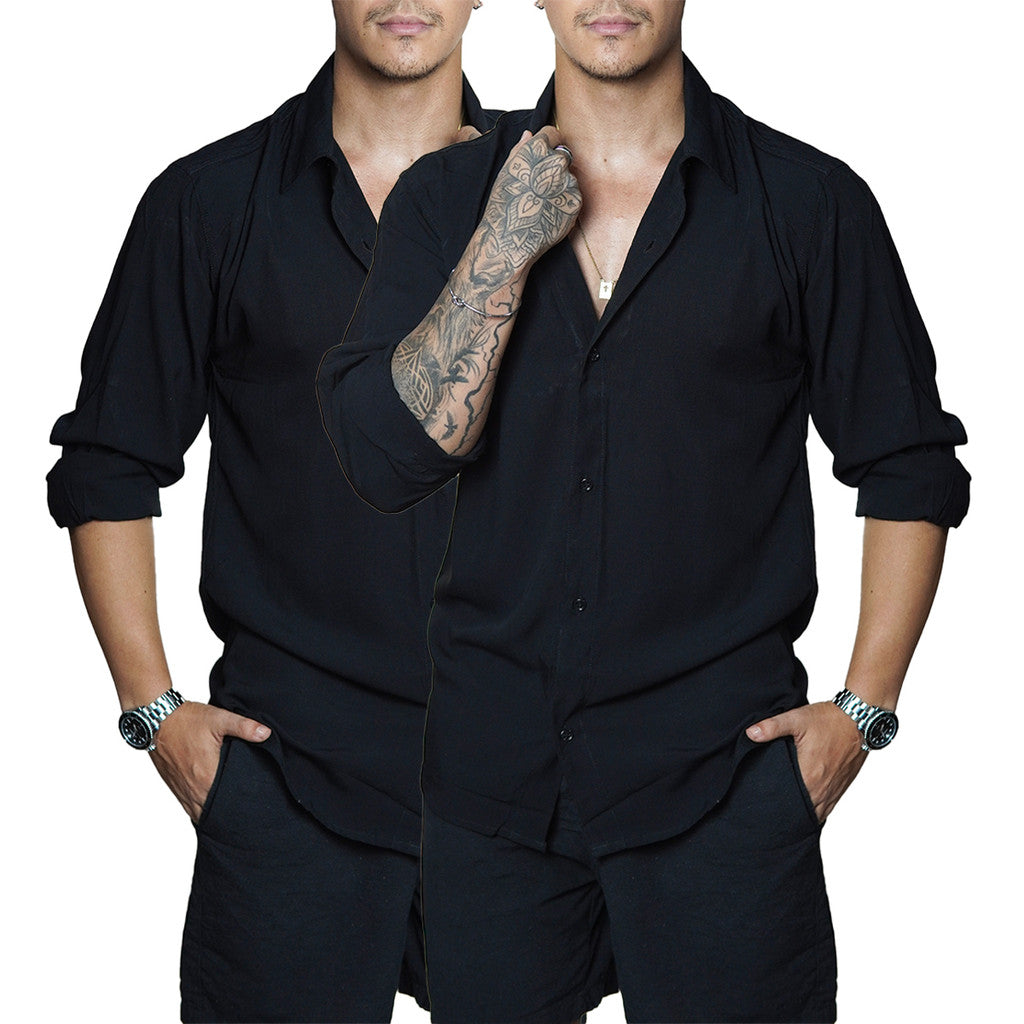 Camisa Masculina de Linho Manga Longa Viscolinho