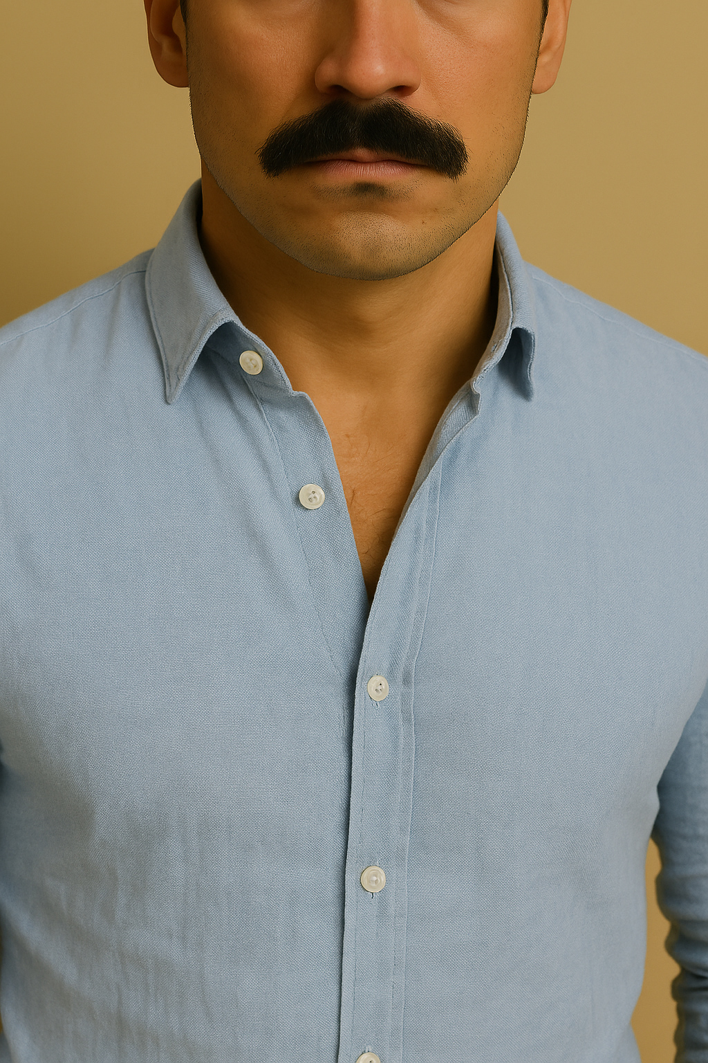 Camisa Masculina de Verão em Algodão e Linho