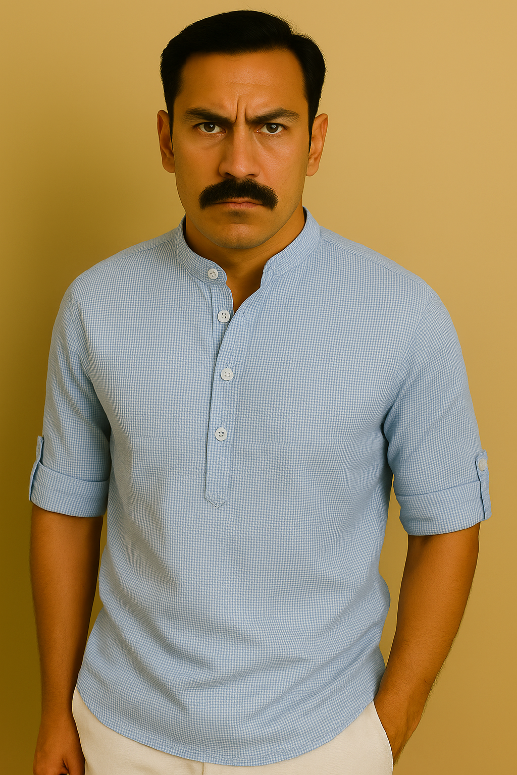 Camisa Masculina Henley de Linho - Estilo Casual e Leve