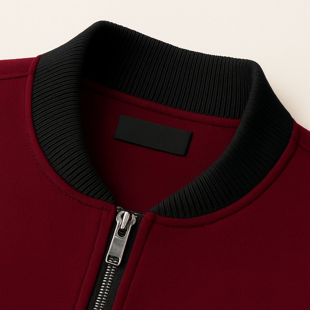 Jaqueta Masculina Casual com Zíper e Gola Stand
