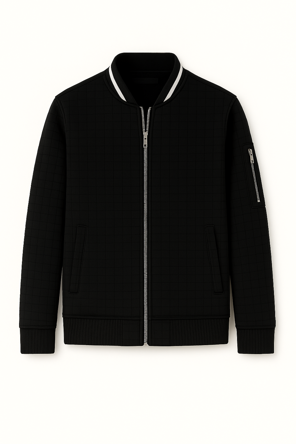 Jaqueta Masculina Casual com Zíper e Gola Stand