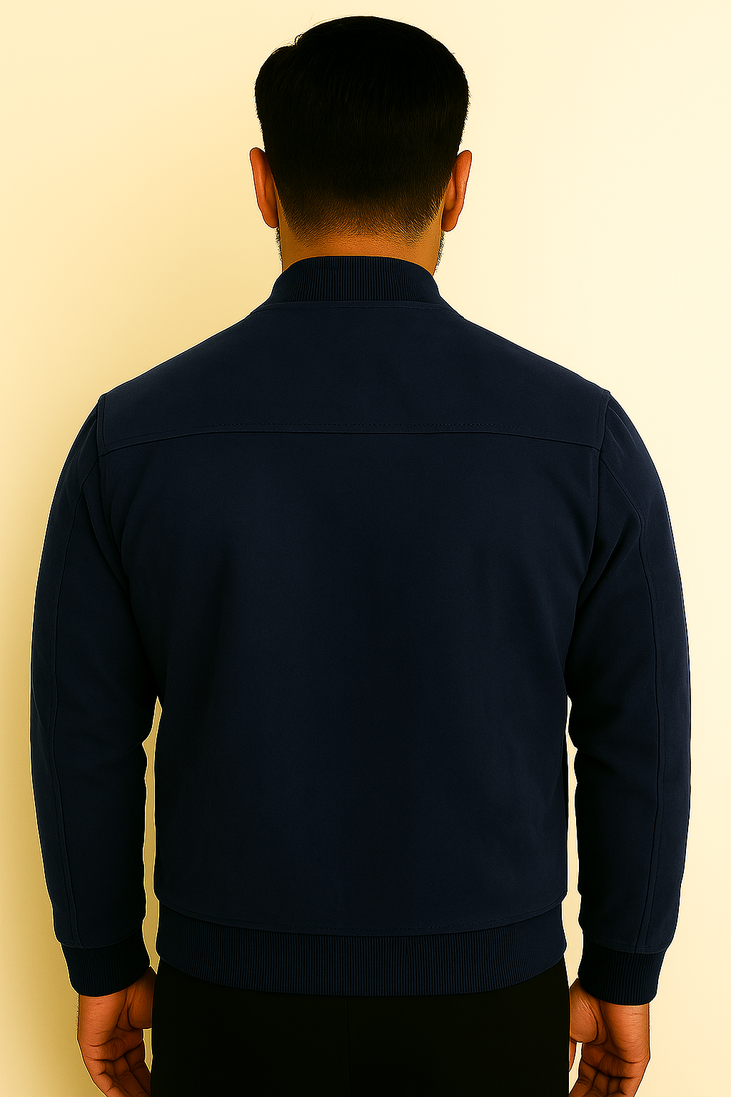 Jaqueta Masculina Bomber Camurça com Zíper e Punho Canelado