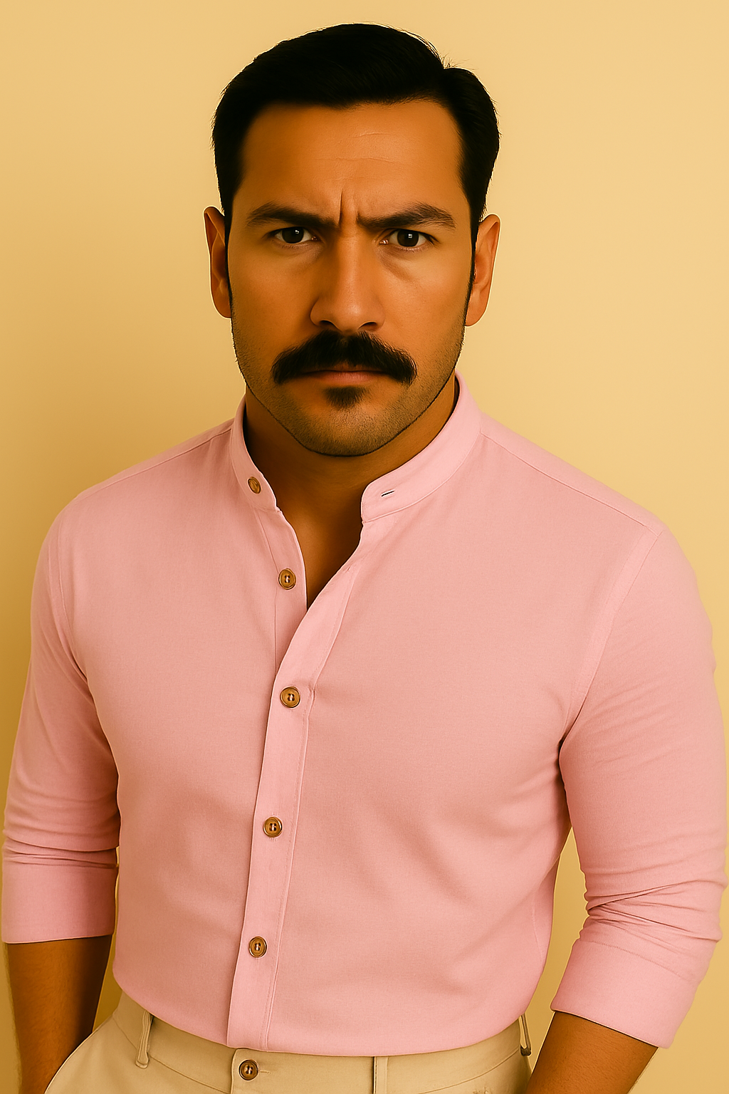 Camisa Social Linho Masculina Gola Padre