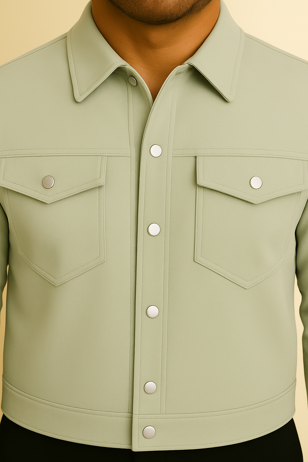 Jaqueta Masculina Vestorinni Overshirt – Bolsos Frontais e Botões de Pressão