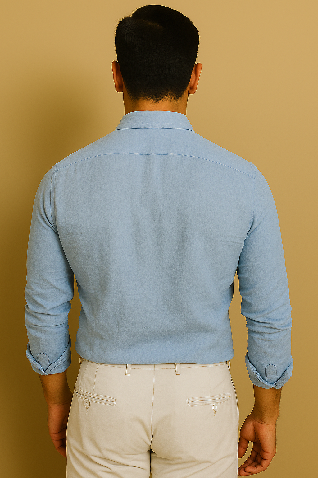 Camisa Masculina de Verão em Algodão e Linho