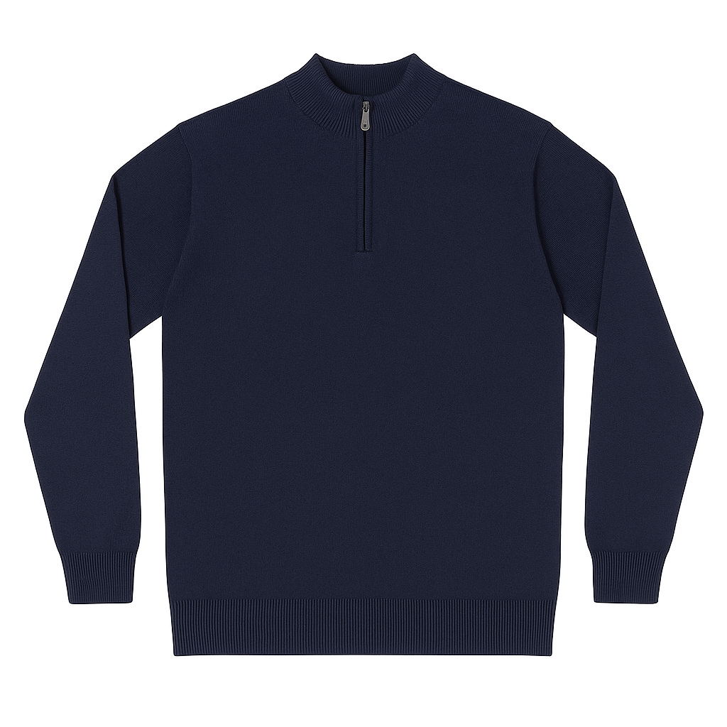 Suéter Com Zíper Na Gola Blusa de inverno Masculino