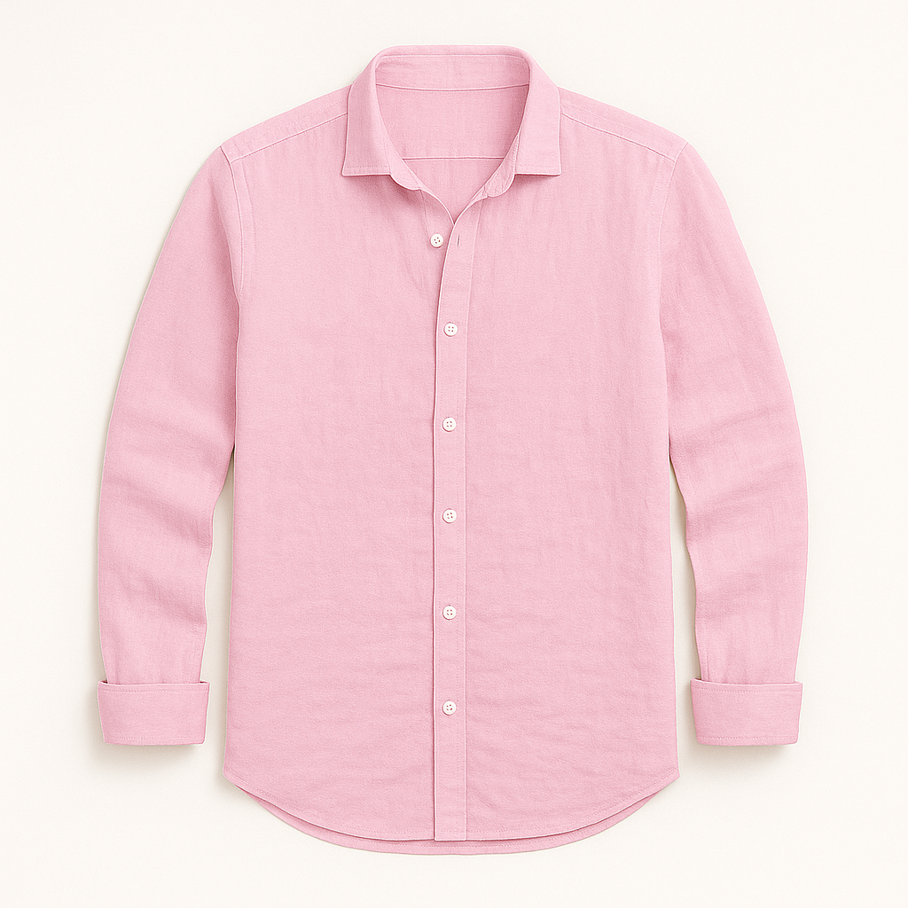Camisa Masculina de Verão em Algodão e Linho