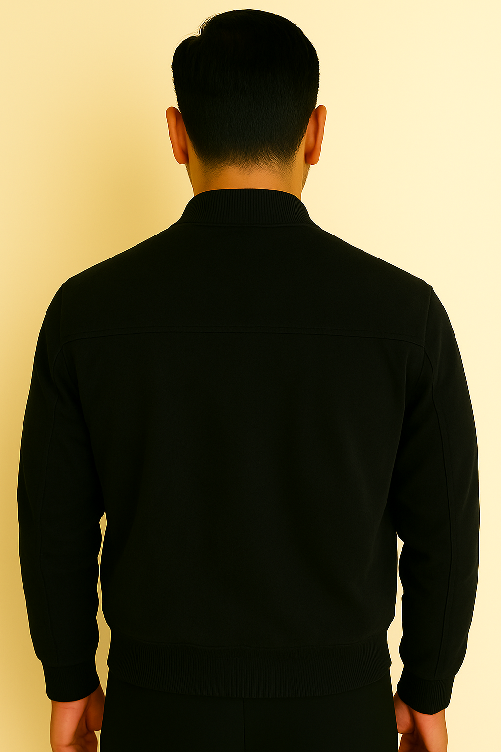 Jaqueta Masculina Bomber Camurça com Zíper e Punho Canelado