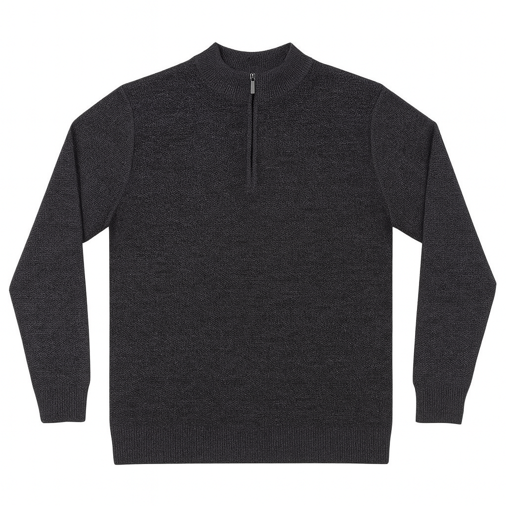 Suéter Tricot Gola Alta com Zíper