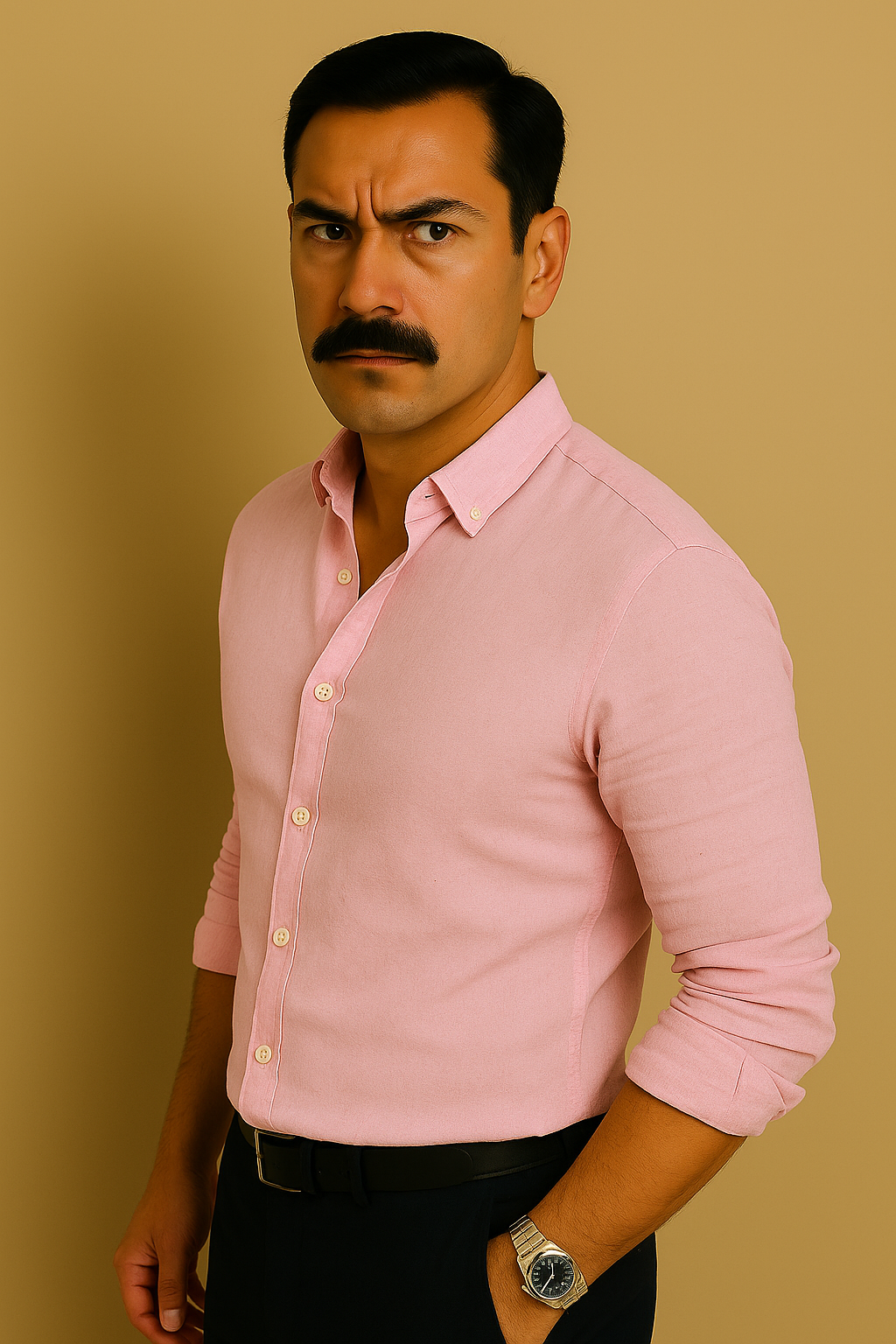 Camisa Masculina de Verão em Algodão e Linho
