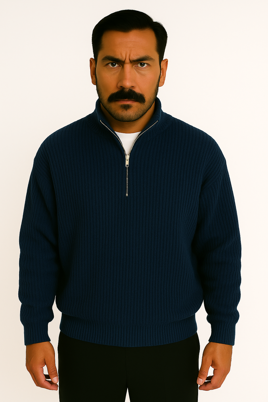 Suéter Masculino Vestorinni com Gola Meia Zíper