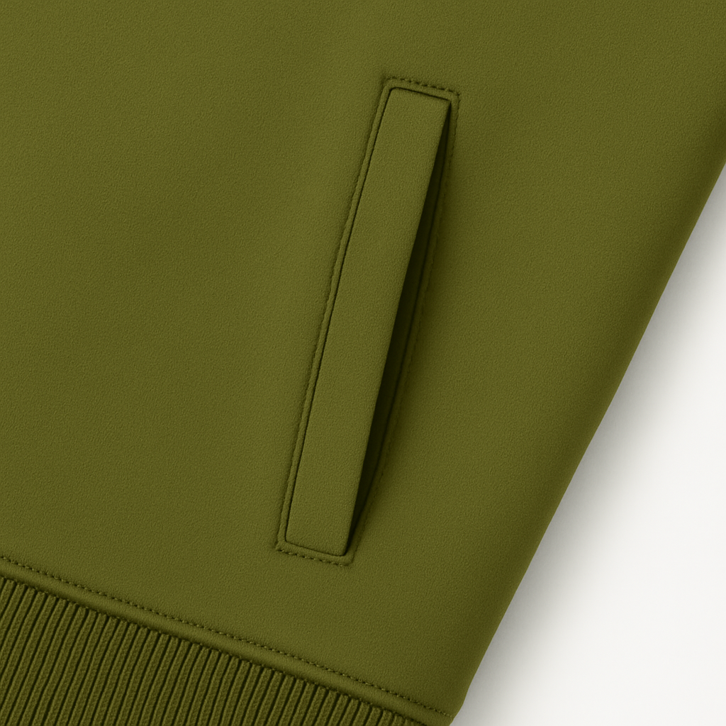 Jaqueta Masculina Bomber Camurça com Zíper e Punho Canelado