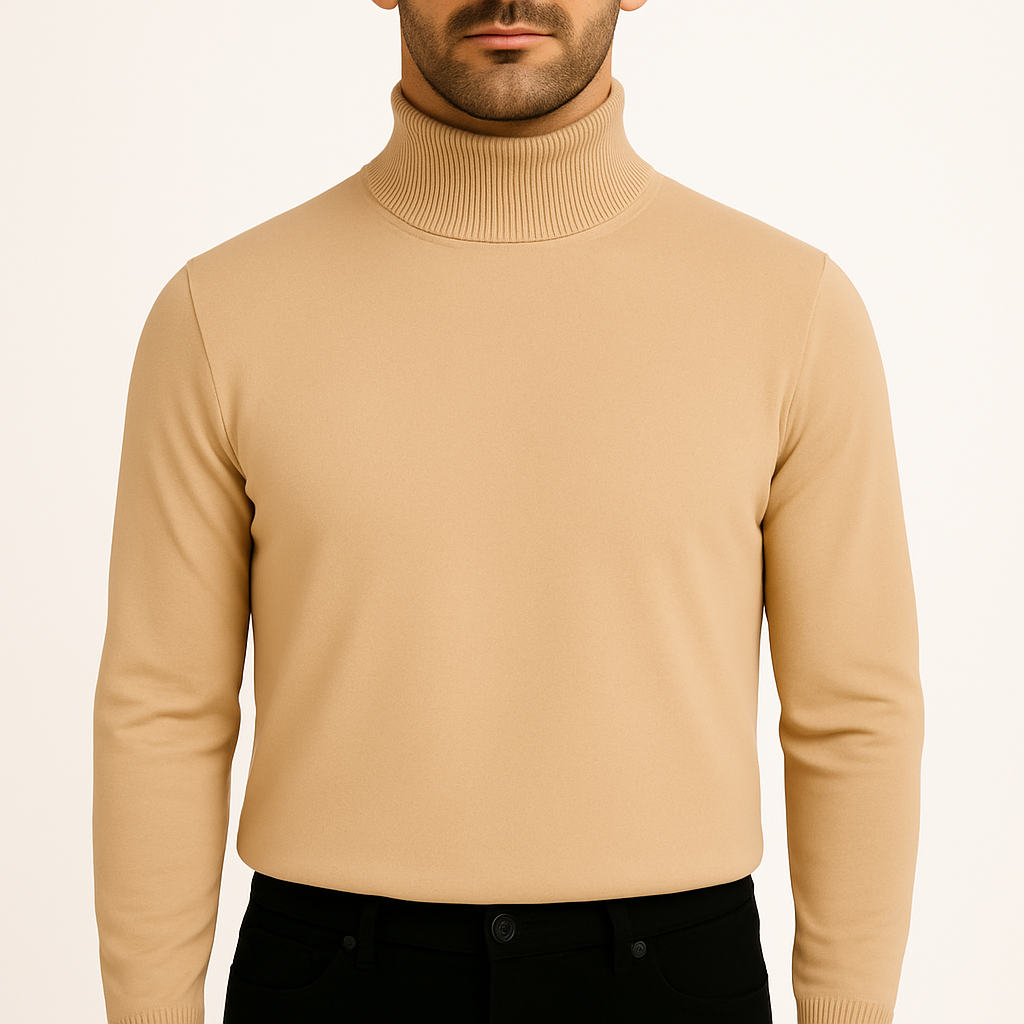 Suéter Masculino de Lã Merino com Gola Alta