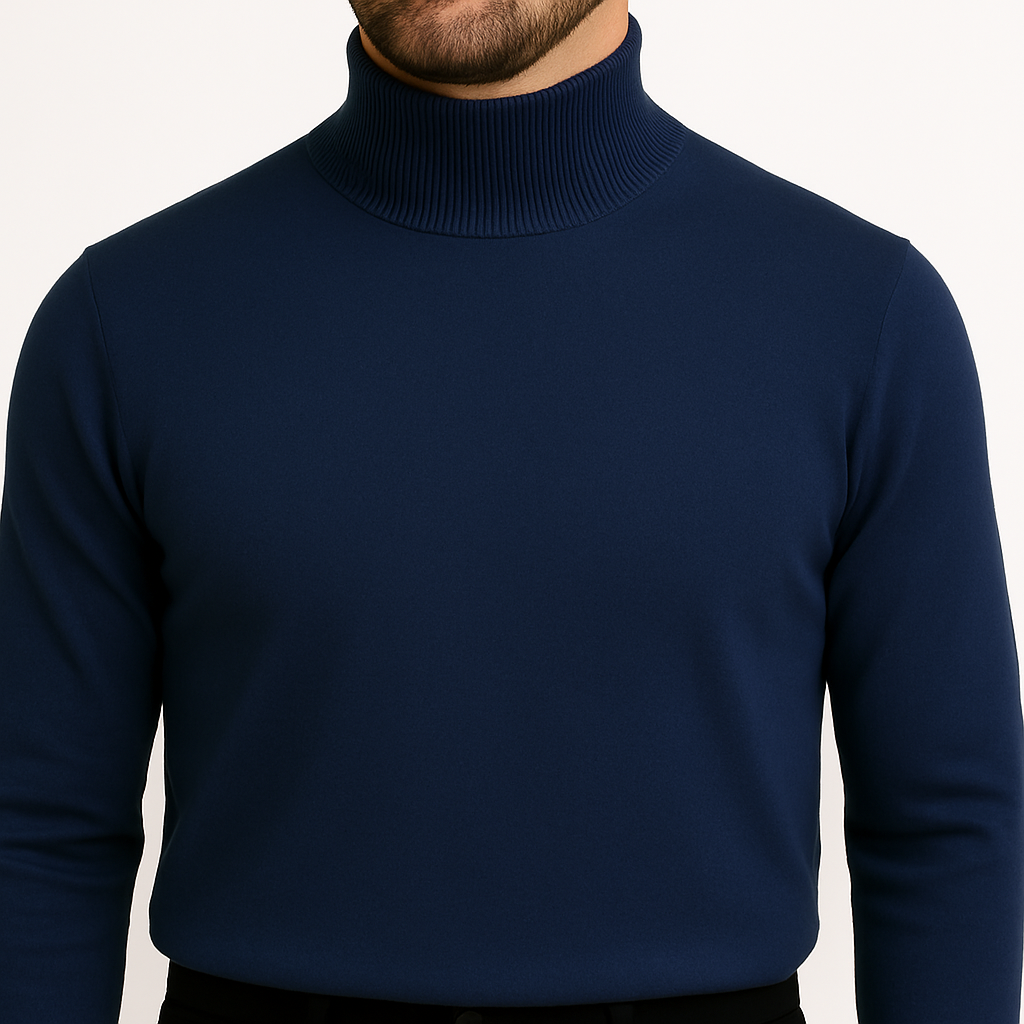 Suéter Masculino de Lã Merino com Gola Alta