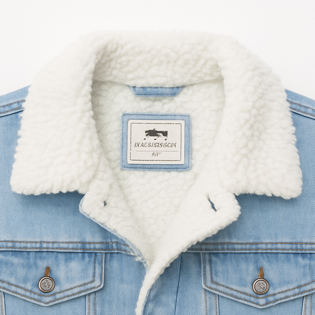 Jaqueta Masculina Jeans de Inverno com Forro de Lã