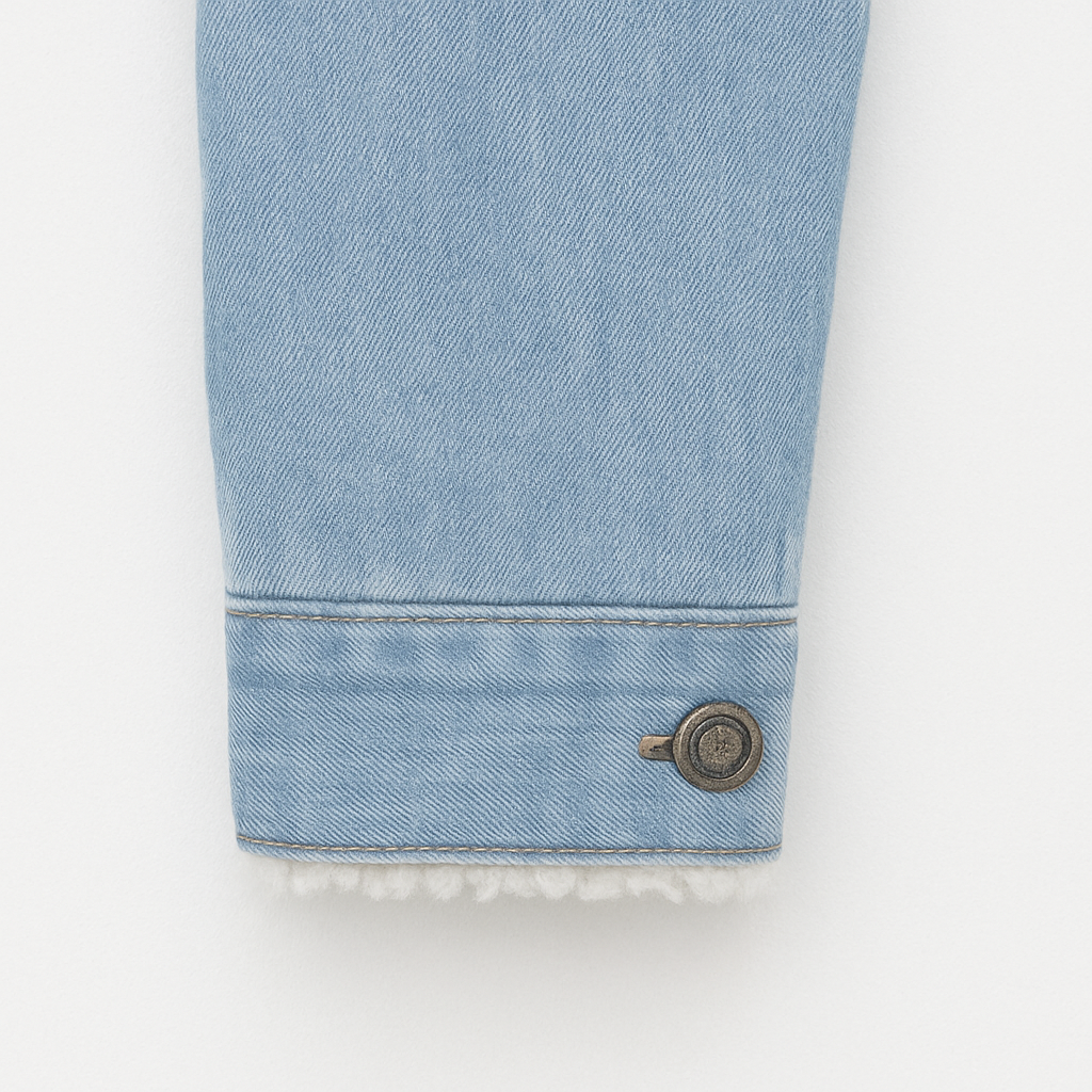 Jaqueta Masculina Jeans de Inverno com Forro de Lã
