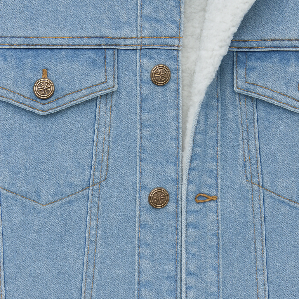Jaqueta Masculina Jeans de Inverno com Forro de Lã