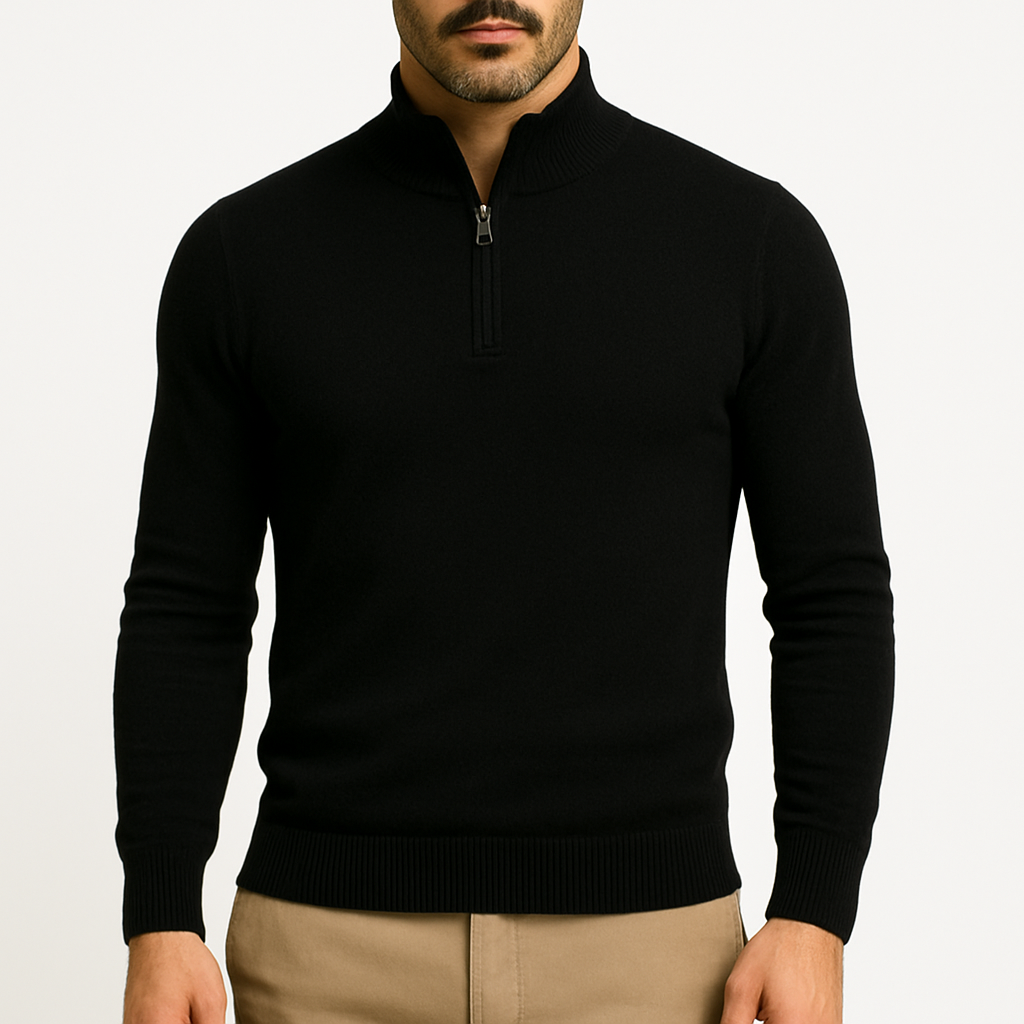 Suéter Masculino Preto Com Ziper Vestorinni Palermo