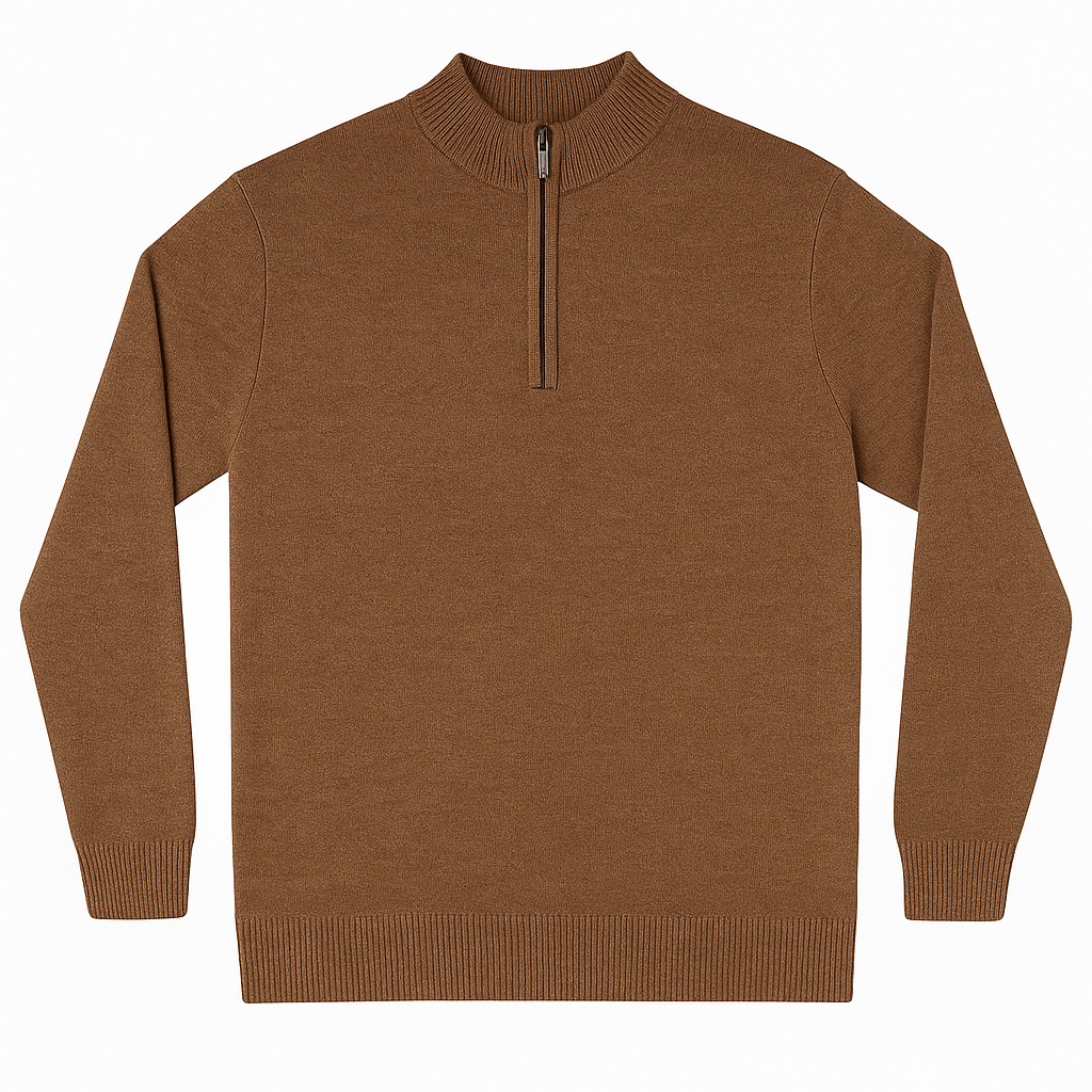 Suéter Com Zíper Na Gola Blusa de inverno Masculino