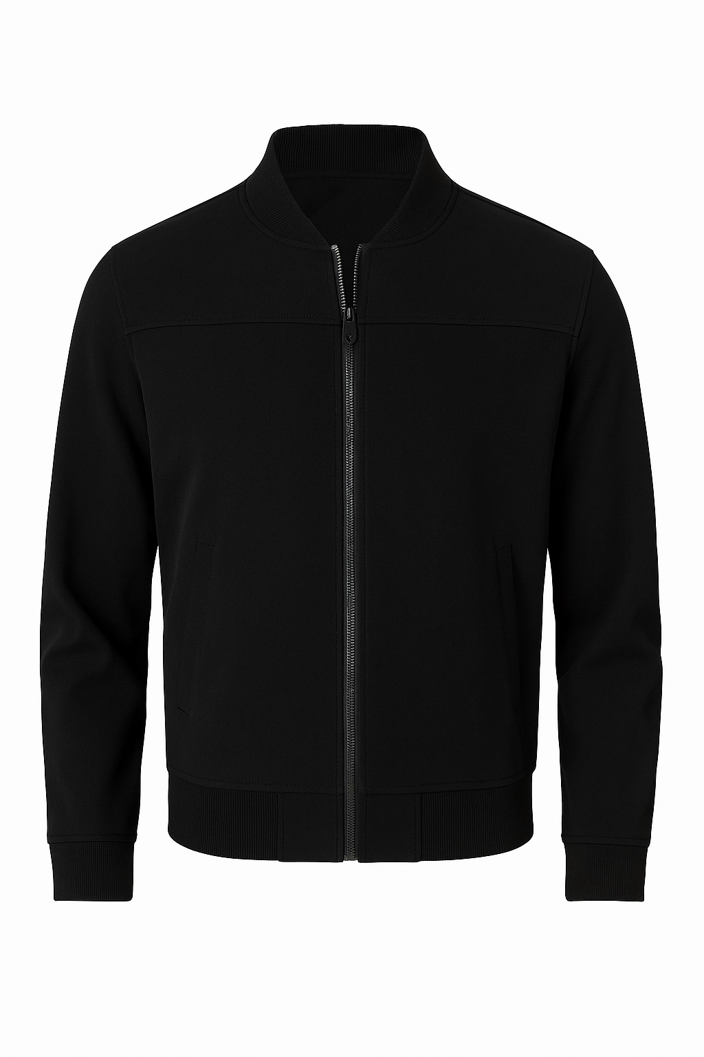 Jaqueta Masculina Bomber Camurça com Zíper e Punho Canelado