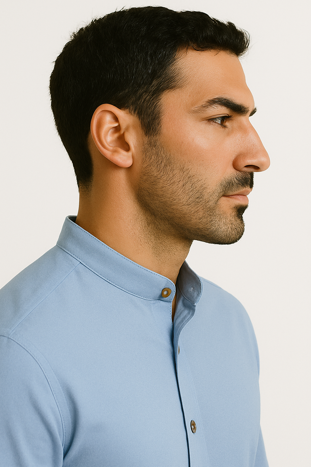 Camisa Social Linho Masculina Gola Padre