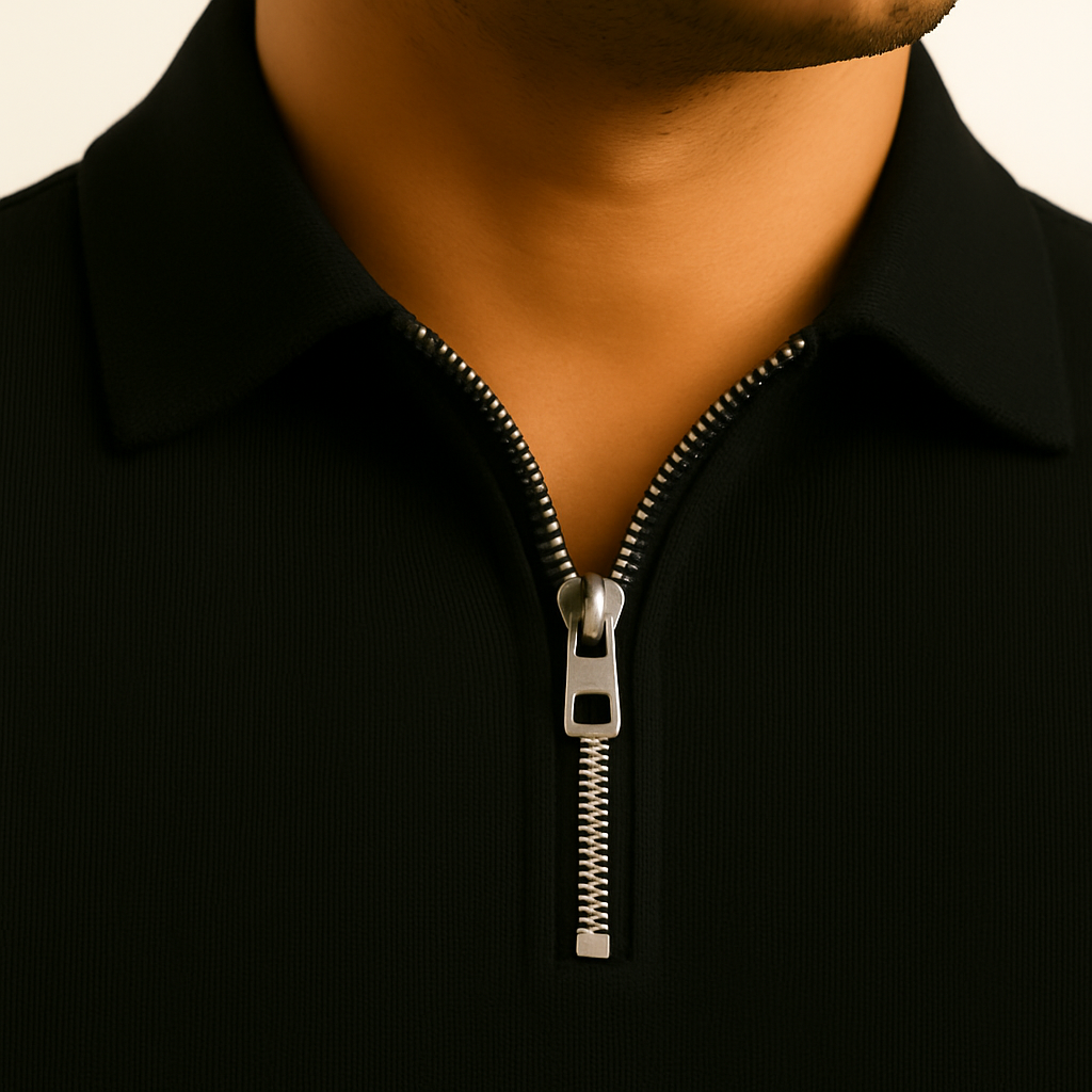 Camisa Polo Masculina Slim Fit com Meio Zíper - Vestorinni