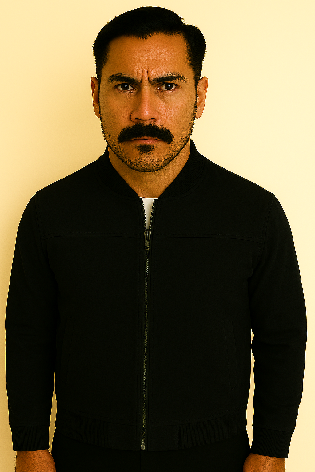 Jaqueta Masculina Bomber Camurça com Zíper e Punho Canelado