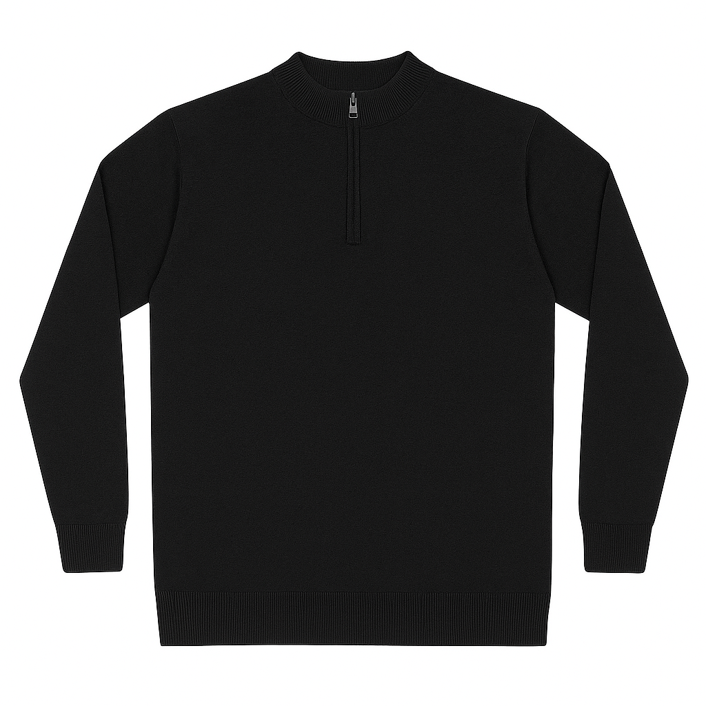Suéter Com Zíper Na Gola Blusa de inverno Masculino