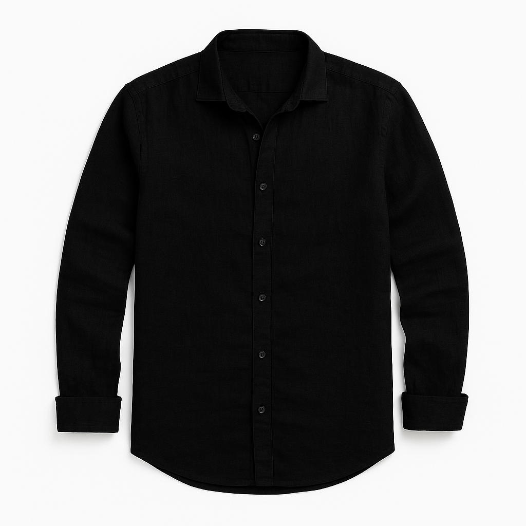 Camisa Masculina de Verão em Algodão e Linho