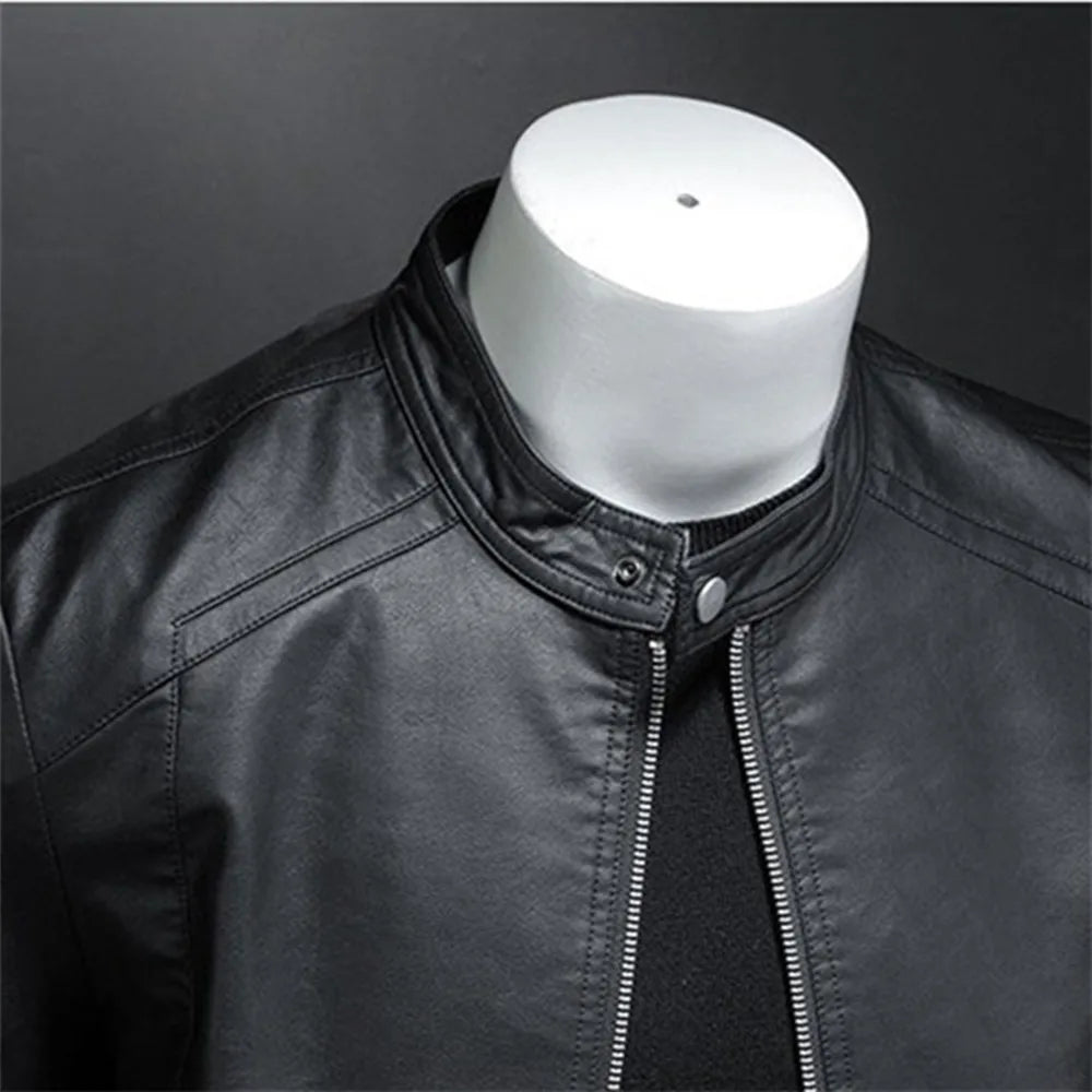 Jaqueta de Couro Masculina Elegante para Motociclistas