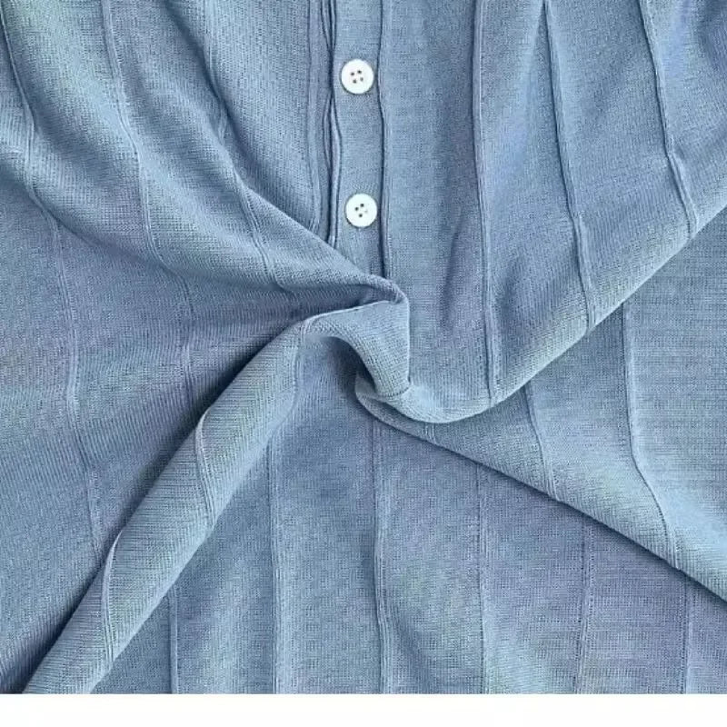 Camisa polo de seda gelo masculina manga curta malha verão fino ajuste muscular negócios casual moda respirável roupas confortáveis