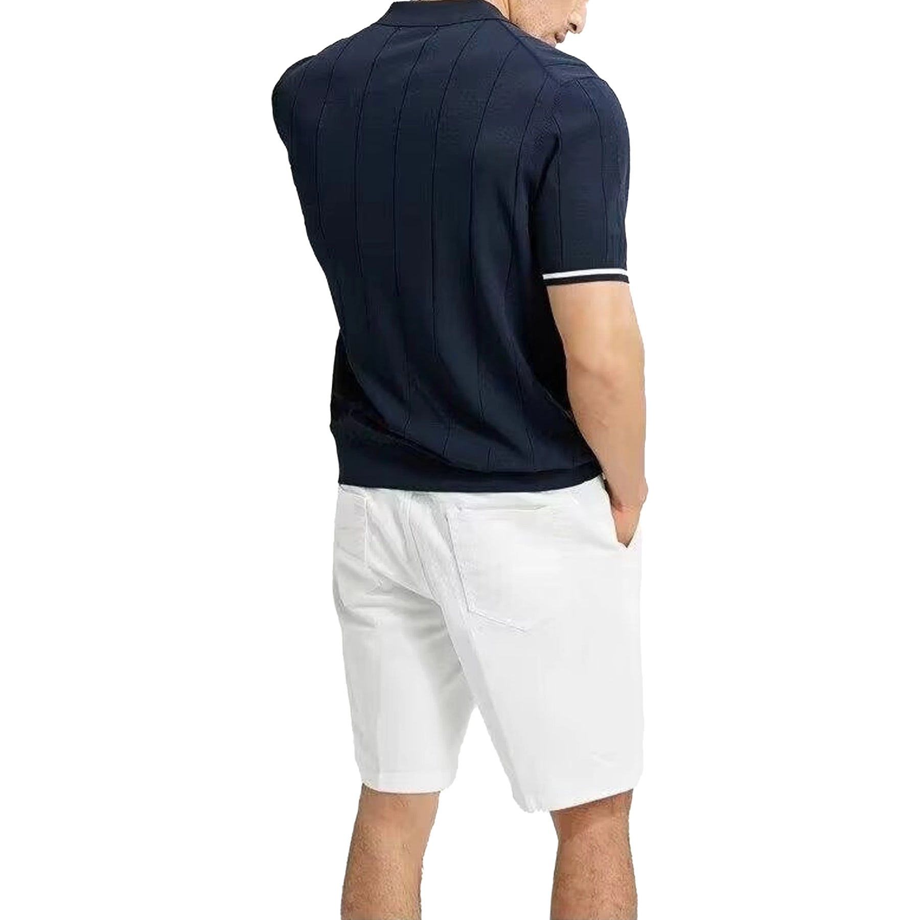 Chch 2024 novo verão camisa polo de malha com nervuras para homens respirável e legal marca qualidade camisas polo texturizadas dos homens