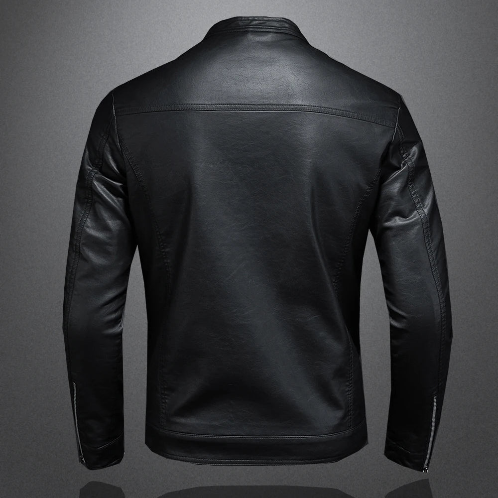 Jaqueta de Couro Masculina Elegante para Motociclistas