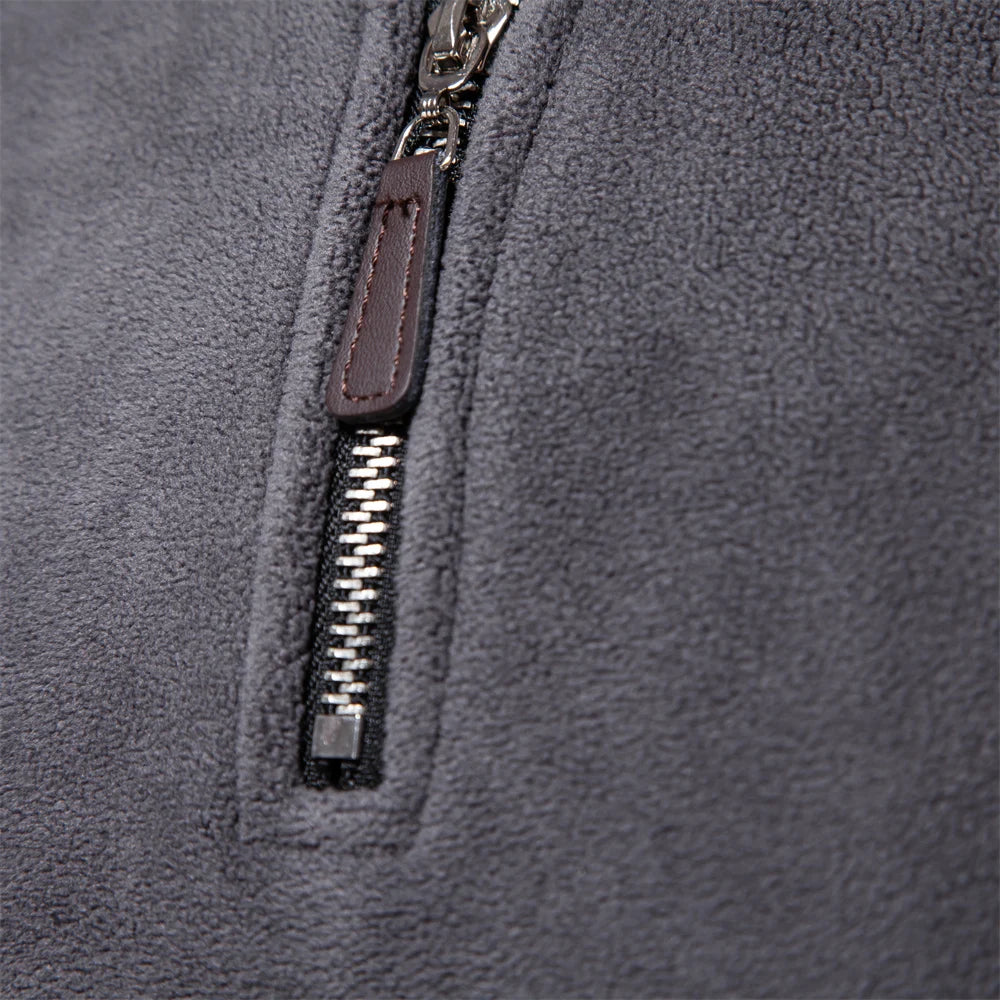 Aiopeson marca de qualidade engrossar jaqueta de lã quente para homens com zíper pescoço pulôver moletom masculino casca macia jaqueta masculina
