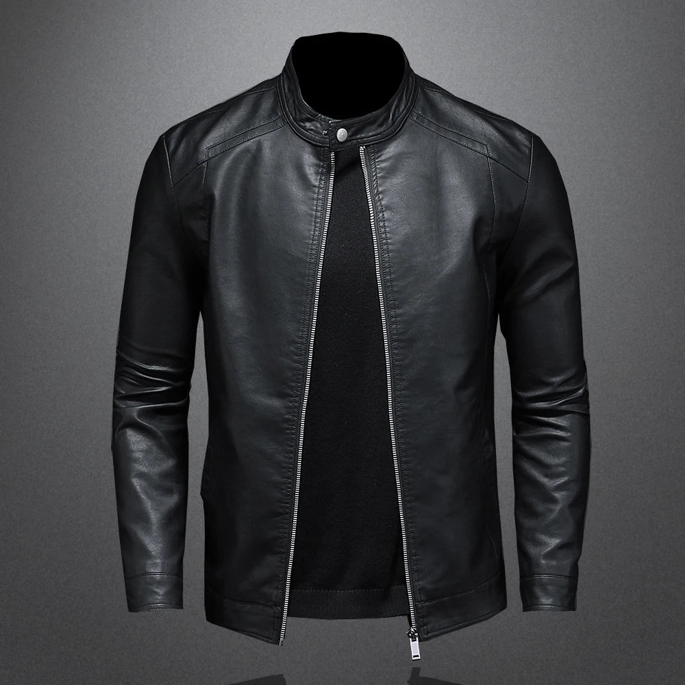 Jaqueta de Couro Masculina Elegante para Motociclistas