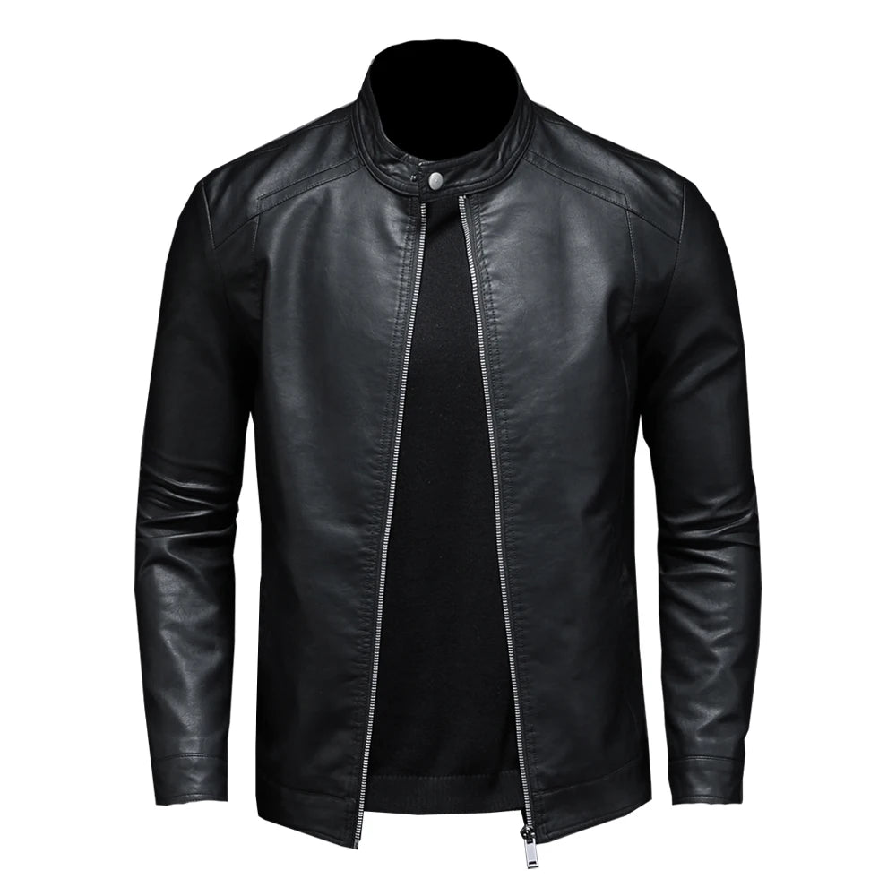 Jaqueta de Couro Masculina Elegante para Motociclistas