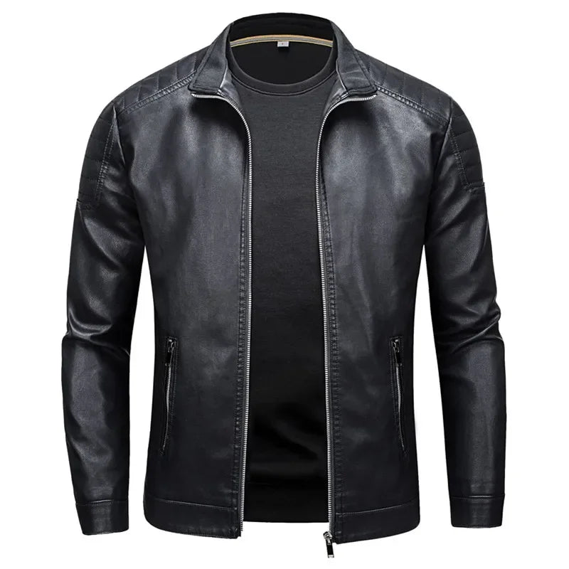 Jaqueta Masculina de Couro Casual Vestorinni
