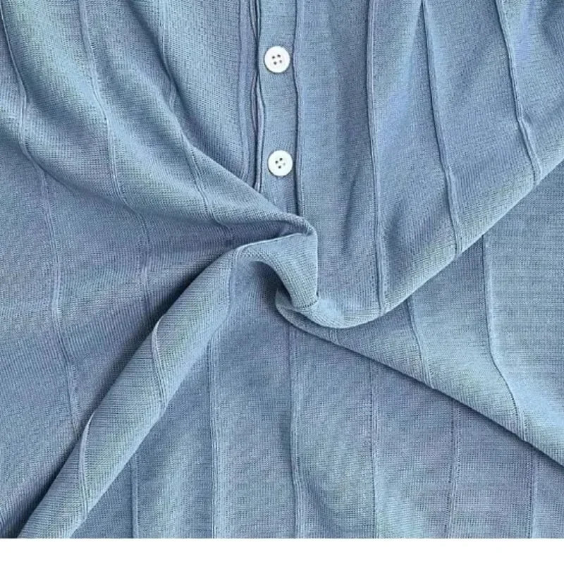 Camisa polo de seda gelo masculina manga curta malha verão fino ajuste muscular negócios casual moda respirável roupas confortáveis