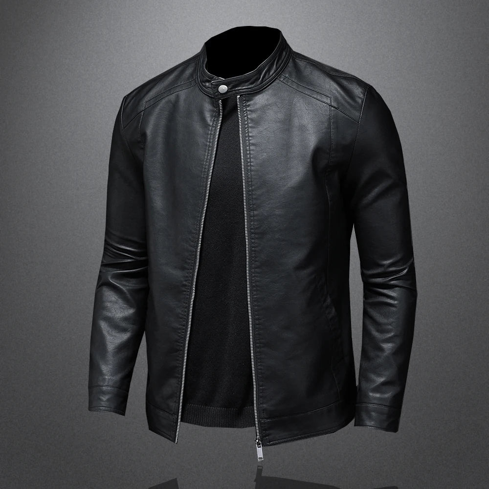 Jaqueta de Couro Masculina Elegante para Motociclistas