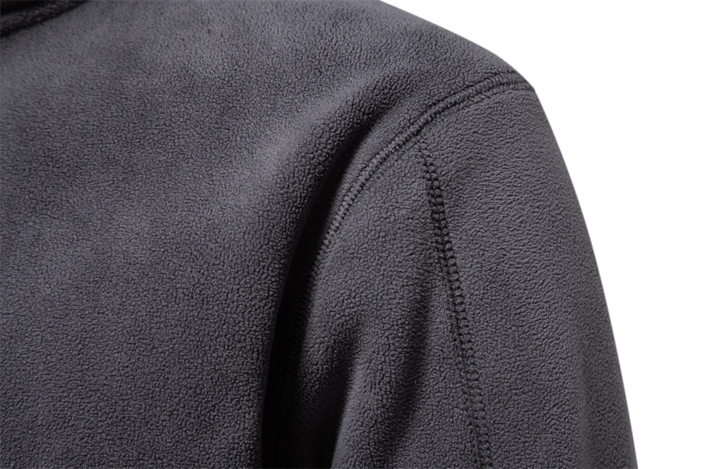 Aiopeson marca de qualidade engrossar jaqueta de lã quente para homens com zíper pescoço pulôver moletom masculino casca macia jaqueta masculina