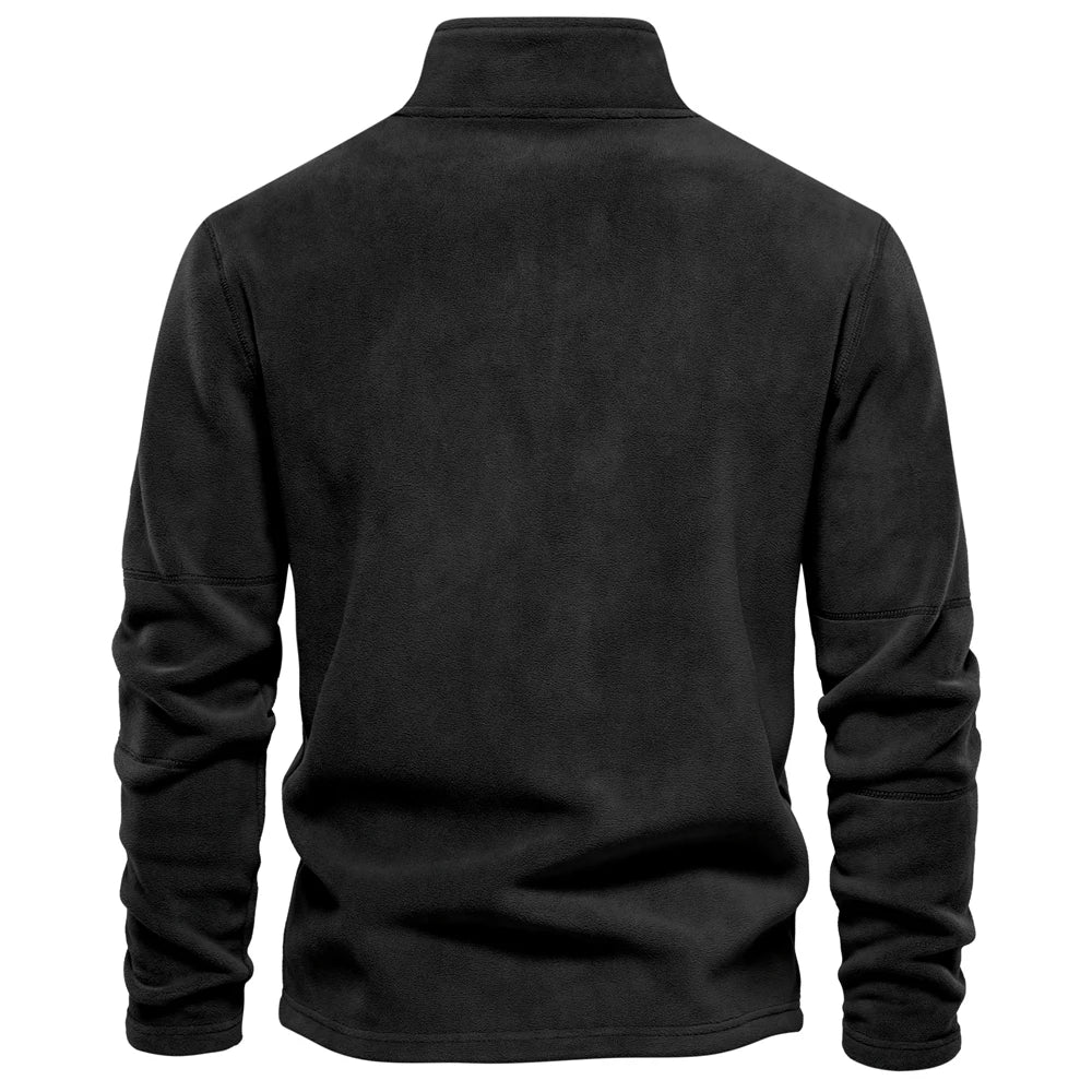 Aiopeson marca de qualidade engrossar jaqueta de lã quente para homens com zíper pescoço pulôver moletom masculino casca macia jaqueta masculina