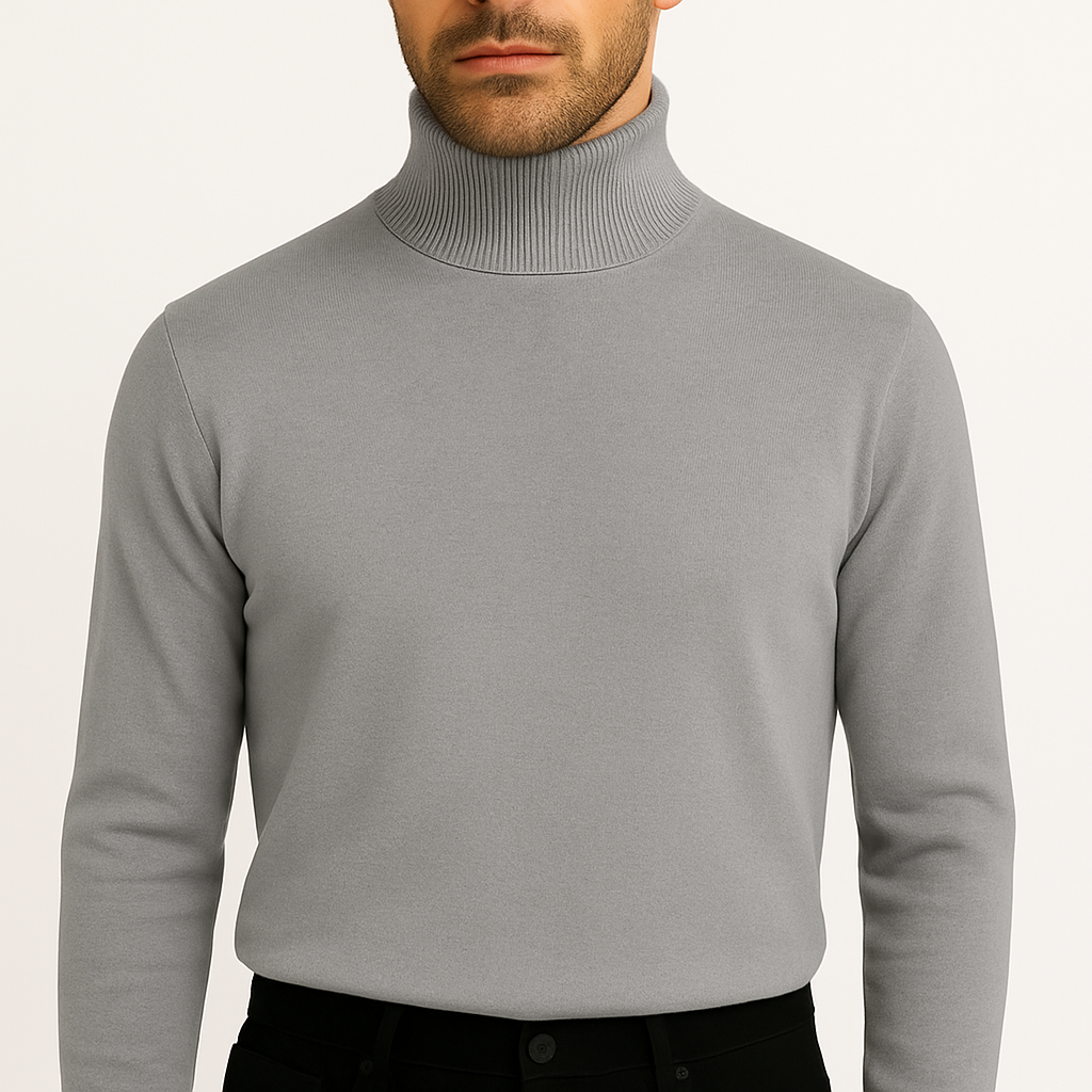 Suéter Masculino de Lã Merino com Gola Alta