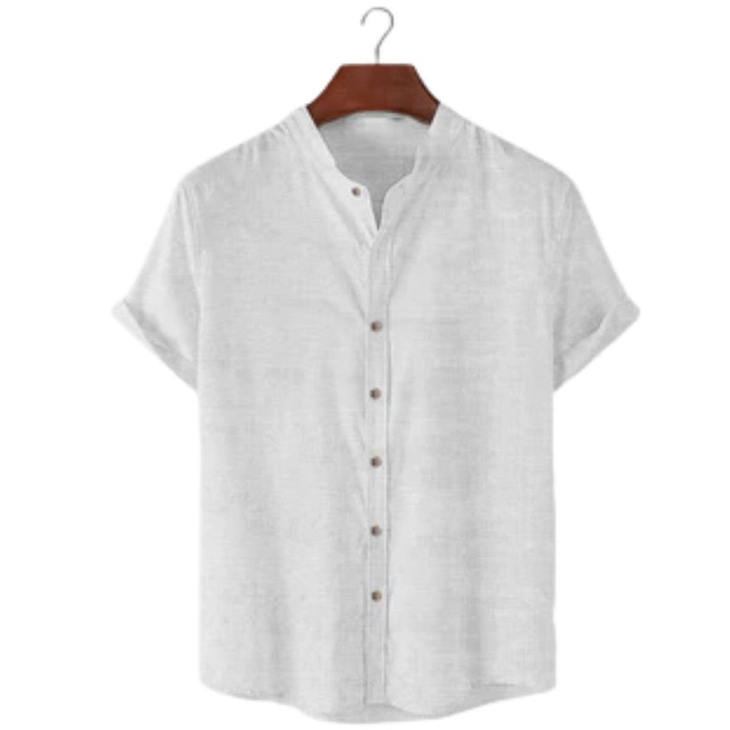 Camisa Social Masculina de Linho Manga Curta