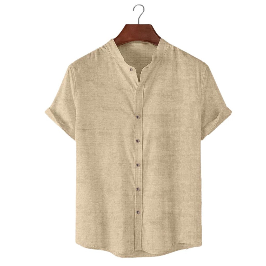 Camisa Social Masculina de Linho Manga Curta