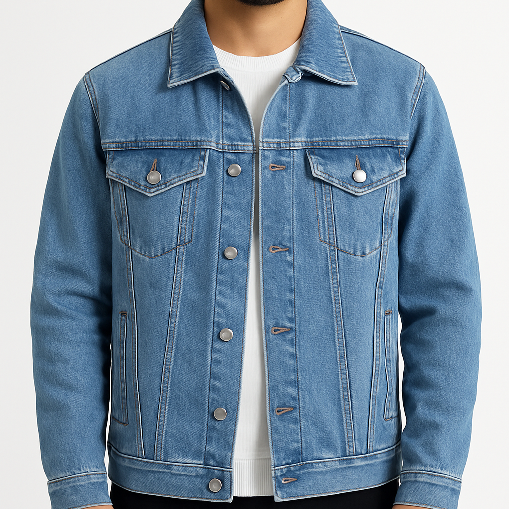 Jaqueta Jeans Masculina Milano Azzurra – Estilo Urbano Azul Claro | Vestorinni
